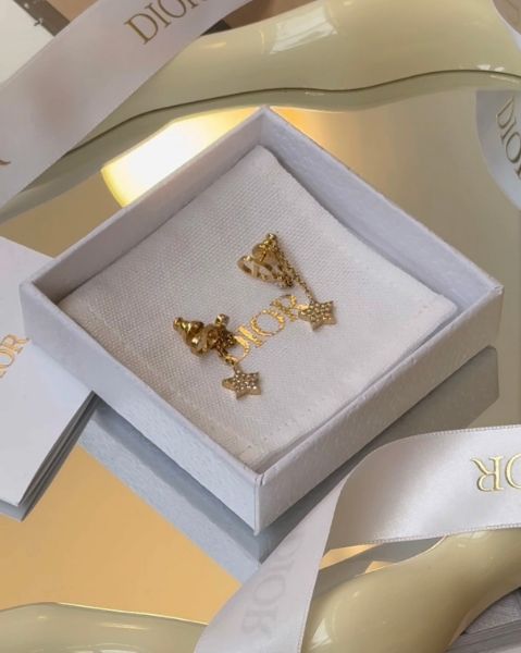 圖片 【DIOR】流蘇星星耳環 金色