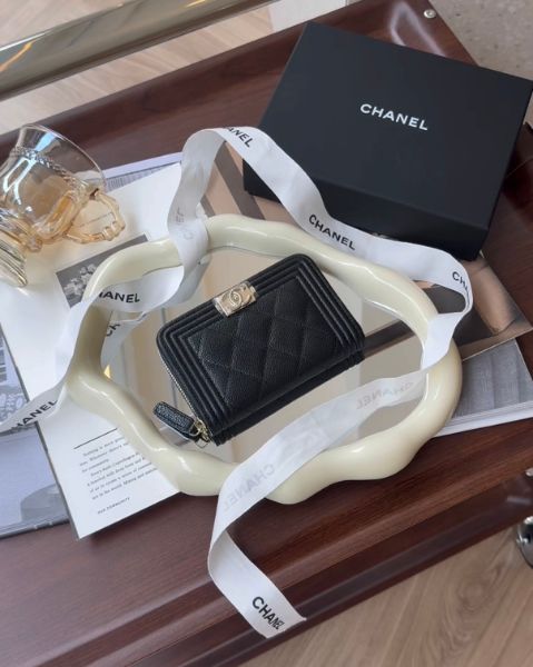 圖片 【CHANEL】BOY 內拉鍊零錢包 黑金