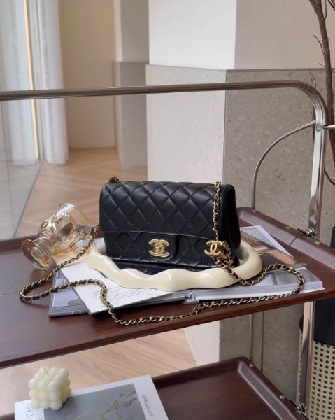 圖片 【CHANEL】25B CF20 雙C調節扣 黑金