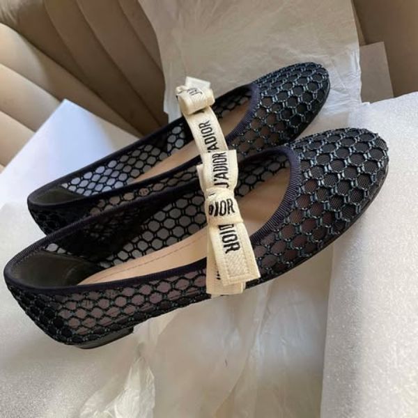 圖片 Dior 午夜藍蝴蝶結芭蕾舞鞋