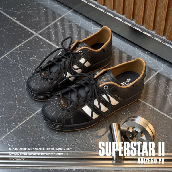 NICEDAY 代購 Adidas Superstar II Black 黑 黑魂 黑鞋 黑金 皮革 KI6590