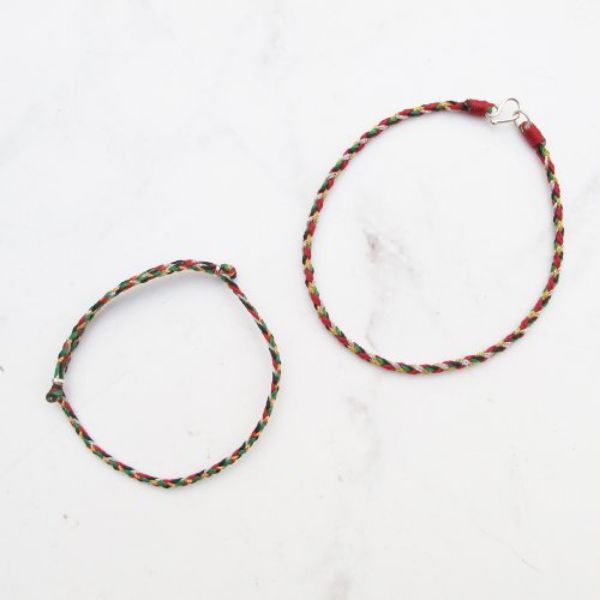 圖片 【手編蠟繩】五色線 | 保平安情侶手繩 (一對) | 大員囡仔