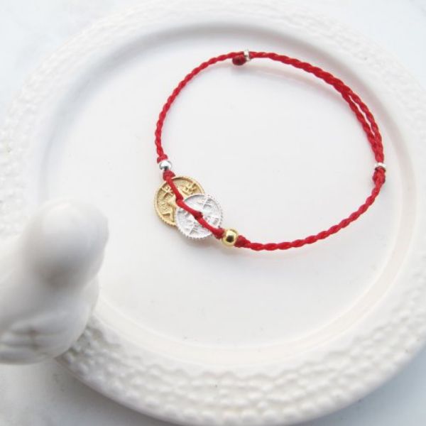 圖片 【手編蠟繩】出入平安 |避邪保平安 小孩純銀蠟繩手鍊| 大員囡仔