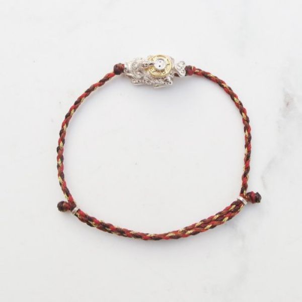 圖片 【手編蠟繩】轉運貔貅 |財運轉進來 純銀幸運蠟繩手鍊| 大員囡仔