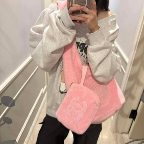 圖片 Chanel 25b 粉色三合一沙灘hobo包