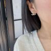 圖片 Chanel 雙c半鑽字母耳針