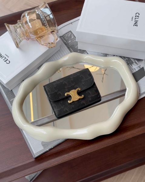 圖片 【CELINE】凱旋門單層零錢卡包 深老花