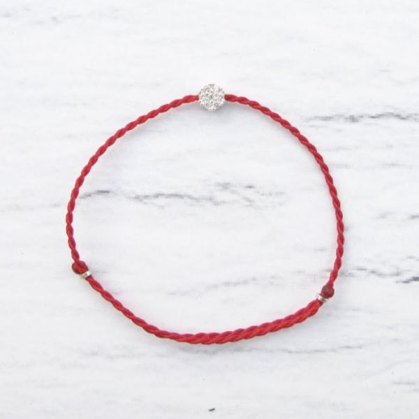 圖片 【手編蠟繩】花型鑽 | 紅線 極細幸運蠟繩手鍊 | 大員囡仔