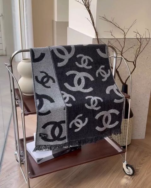 圖片 【CHANEL】26C 新款雙面圍巾 深灰