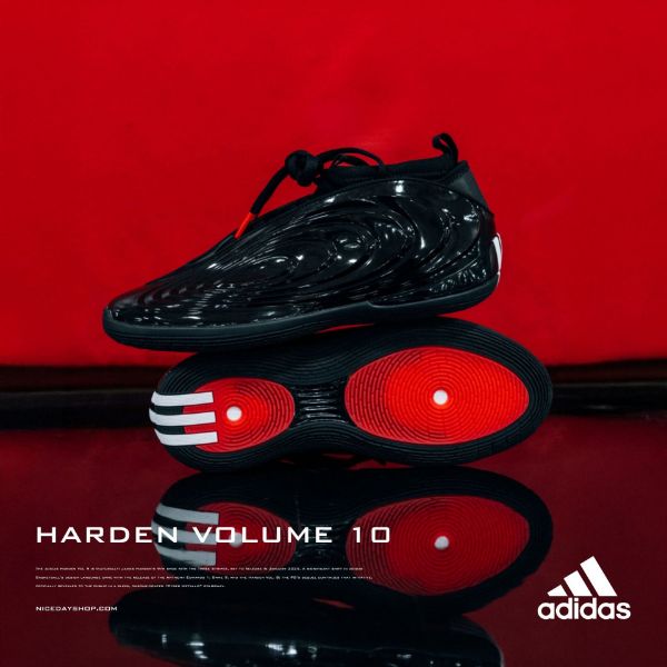 NICEDAY 代購 Adidas Harden Vol 10 哈登 10代 籃球鞋 實戰 黑 黑魂 漆皮 JR1598