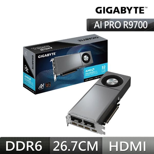 圖片 技嘉 Radeon AI PRO R9700 AI TOP 32G(2920MHz/27cm/鼓風扇/註冊五年保)