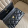 圖片 Chanel 黑金羊皮boy信封卡包