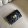 圖片 Chanel 黑金羊皮boy信封卡包