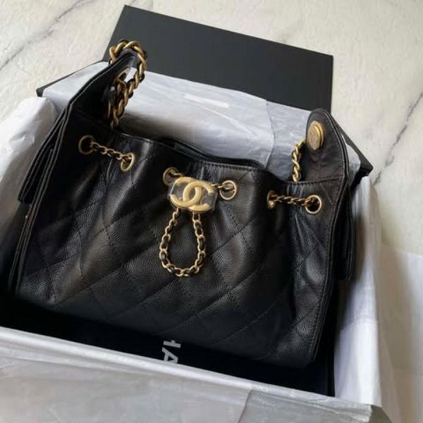 圖片 Chanel 黑金荔枝25bag mini