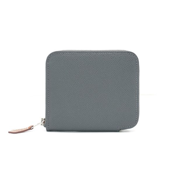 圖片 Hermes 展示品 Silk In 牛皮拉鍊夢幻駿馬絲巾零錢包/短夾(積雲灰)