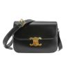 圖片 Celine 展示品 Triomphe 亮面牛皮中型肩背/斜背二用包(黑)