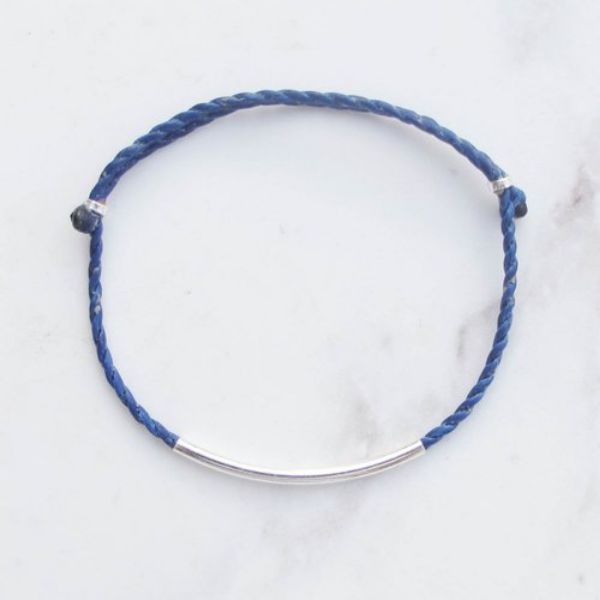 圖片 【手編蠟繩】純銀素管 | 百搭蠟繩幸運手鍊 | 大員囡仔