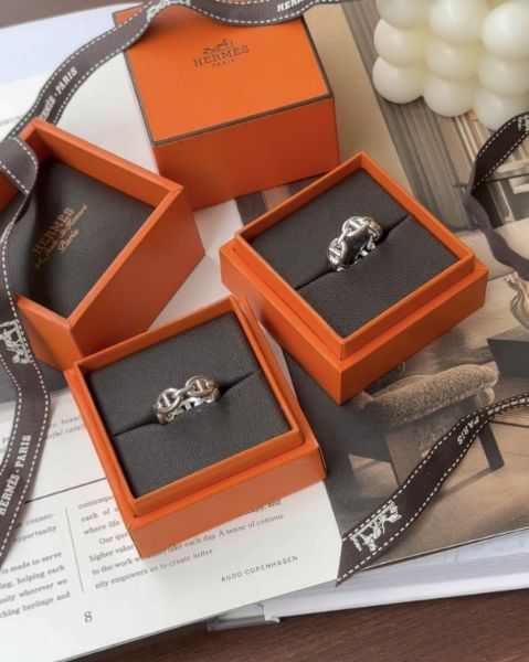 圖片 【HERMES】豬鼻子銀戒