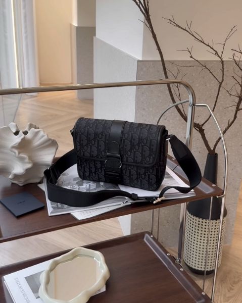 圖片 【DIOR】TREK 翻蓋郵差包 黑老花