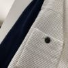 圖片 Chanel 秀款 深藍拼白華夫餅格紋針織外套