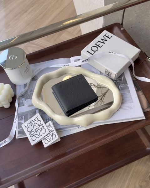 圖片 【LOEWE】粒面小牛皮內八卡 深灰色