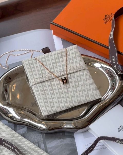 圖片 【HERMES】MINI POP H 項鍊 黑玫瑰金	