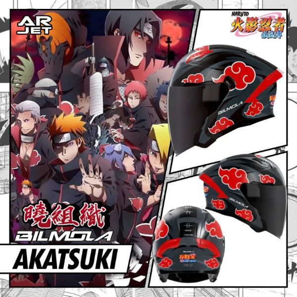 圖片 【台中硬了安全帽】BILMOLA  AR-JET 3/4罩 X 火影忍者 疾風傳 曉 曉組織 新品 含稅 台灣公司貨