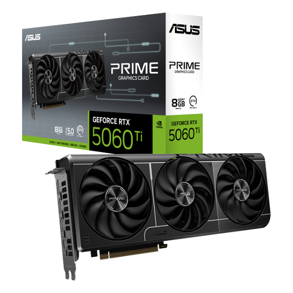 圖片 華碩 PRIME-RTX5060TI-8G(2602MHz/31cm/三風扇/註五年)SFF-Ready 2.5 Slot 設計