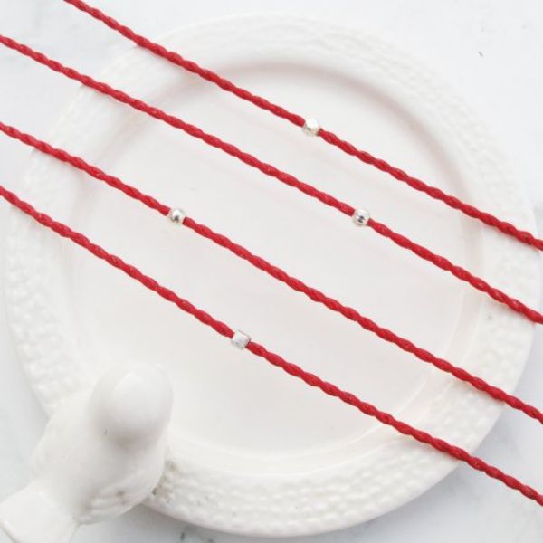圖片 【月老系列】緣牽 | 招桃花 手編紅線蠟繩手鍊 | 大員囡仔