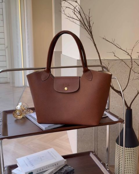 圖片 【LONGCHAMP】EPURE 牛皮托特包 棕色