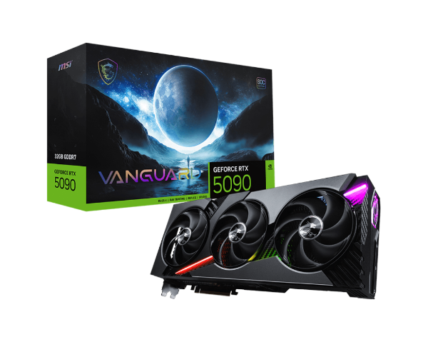 圖片 微星 RTX5090 32G VANGUARD SOC(2527MHz/36cm/三風扇/註冊五年保)