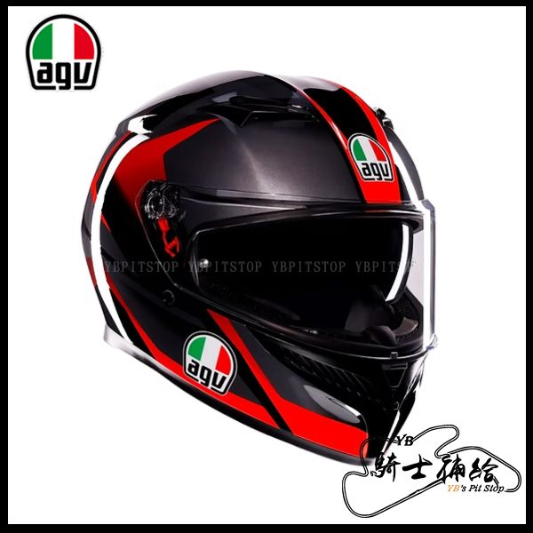 圖片 AGV K3 Striga Black Grey Red 亞洲版 安全帽 內墨片 實體門市