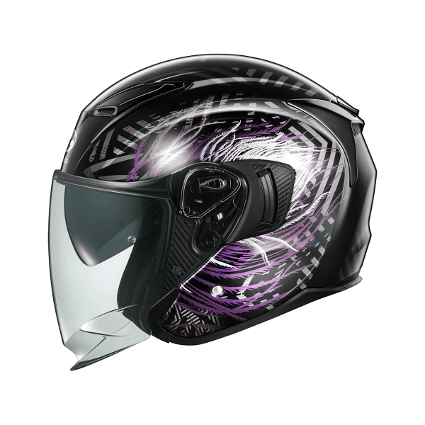 圖片 OGK KABUTO EXCEED2 PLUME 亮黑紫 代理雙D釦 安全帽 內墨片 EXCEED