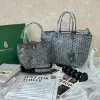 圖片 Goyard Saint Louis PM 灰色托特包附磁吸包夾
