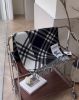 圖片 【BURBERRY】格紋羊絨圍巾 黑白色
