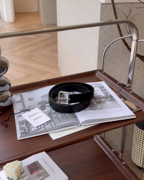 圖片 【BV】編織 STAMP 皮帶 黑色