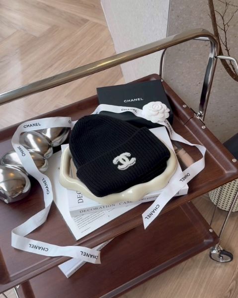 圖片 【CHANEL】CC LOGO 泰迪毛帽 黑色