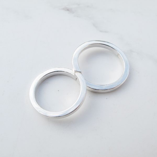 圖片 【手工客製銀飾】相伴 | 鋯石 純銀情侶對戒 | 大員囡仔