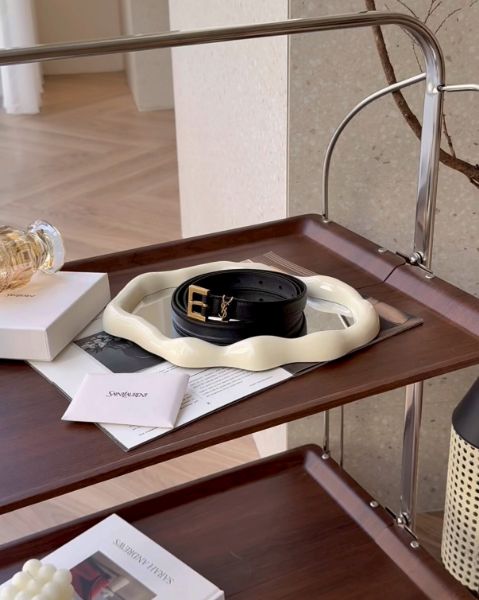 圖片 【YSL】經典LOGO皮帶 寬2cm 黑金