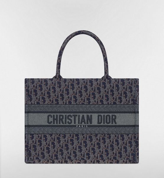 圖片 《我最便宜!全新正品》Dior Book Tote 中型托特包 藍色和菸草棕 Dior Oblique 