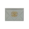 圖片 Chanel 19 金logo菱格紋羊皮卡夾(AP1167-灰)