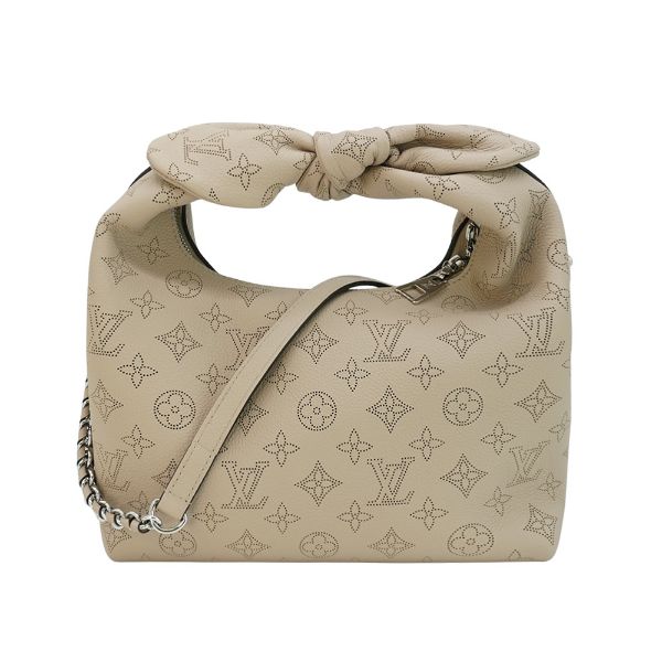 圖片 Louis Vuitton 展示品 Mahina Why Not PM 鏤空雕花小牛皮扭結手提二用包(M20700-灰)