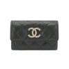 圖片 Chanel 粒紋牛皮水鑽logo卡夾(AP3400-黑)