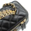 圖片 Chanel 展示品 菱格羊皮縷空金手把二用化妝包(AP3663-黑)