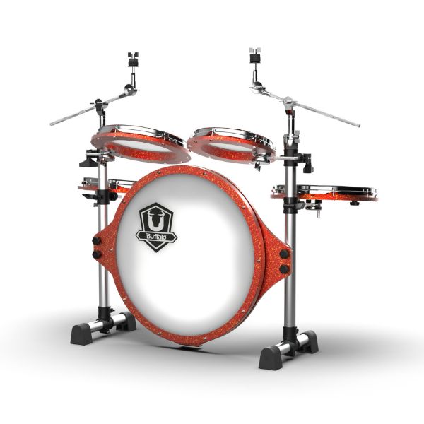 圖片 BUFFALO Roadster系列 RS-522RS 5-Piece 鎏金紅 旅行 便攜 摺疊 鼓組