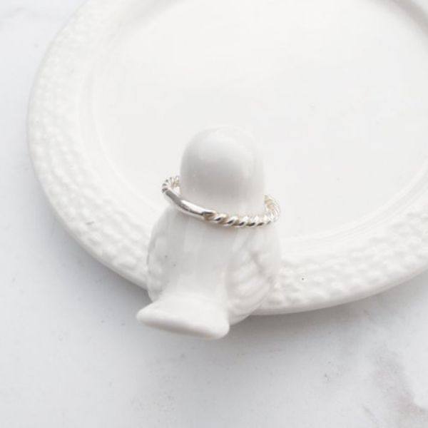 圖片 【手工客製銀飾】麻花素圓 | 925純銀戒指 尾戒 | 大員囡仔