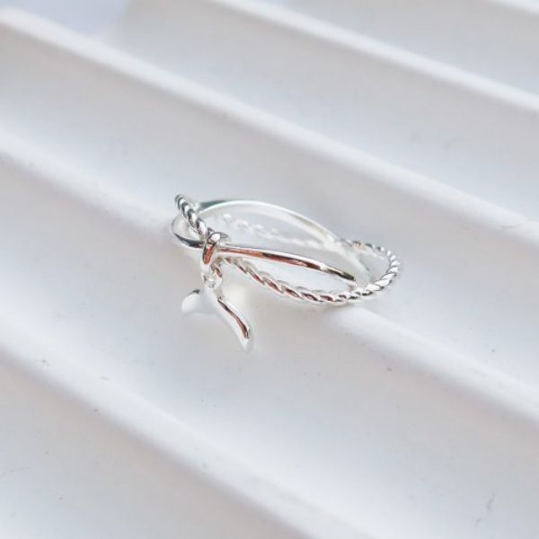 圖片 【純銀戒指】交纏鯨魚尾 | 麻花 925純銀女戒 尾戒 | 大員囡仔