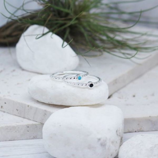 圖片 【純銀戒指】彩釉 | 米粒珠 925純銀戒指 尾戒 | 大員囡仔