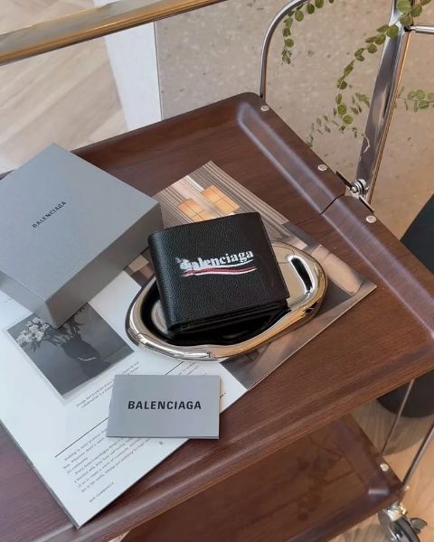 圖片 【BALENCIAGA】可樂LOGO內零錢袋款短夾 黑色