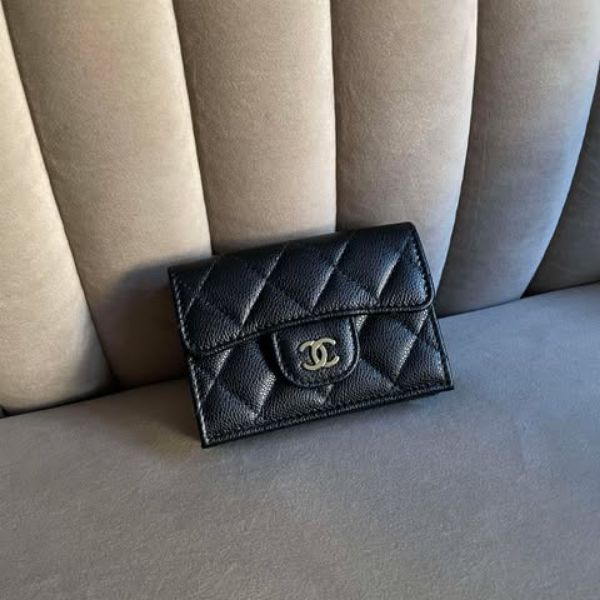 圖片 Chanel黑金荔枝雙面mini短夾